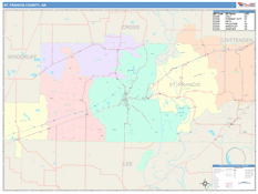 St. Francis County, AR Digital Map Color Cast Style